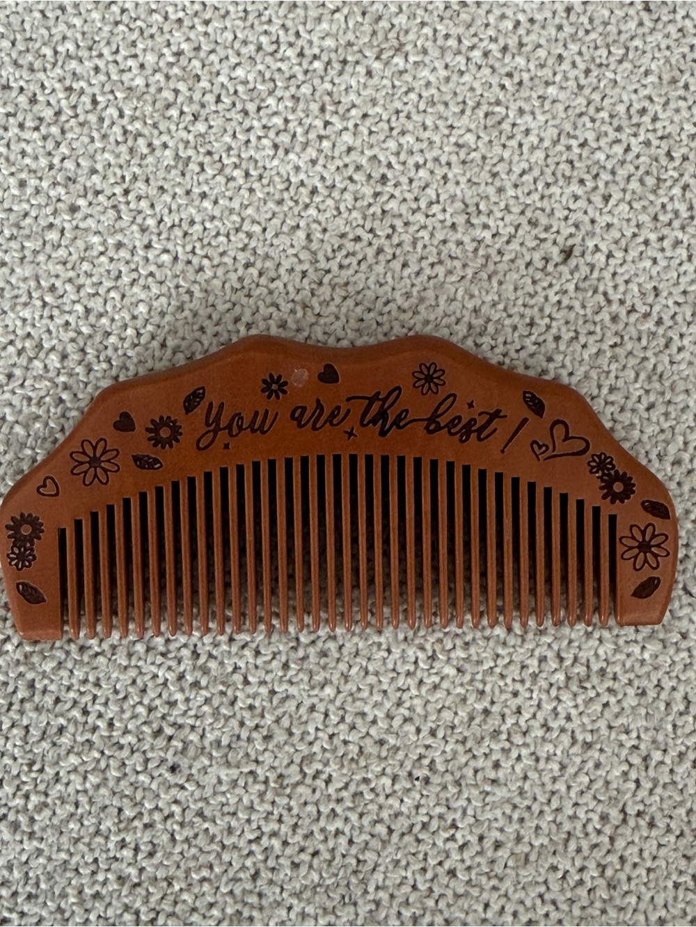 Birth Comb Engraved Wooden Hair Comb - 'You are the best'
